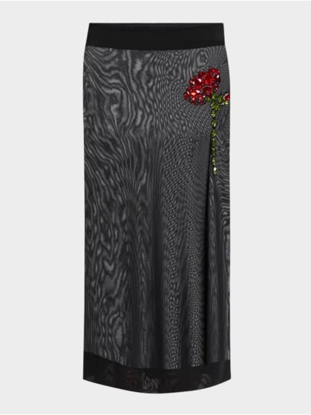 Simone Rocha Sheer Column Rose Crystal Midi Skirt - Picture 4 of 7